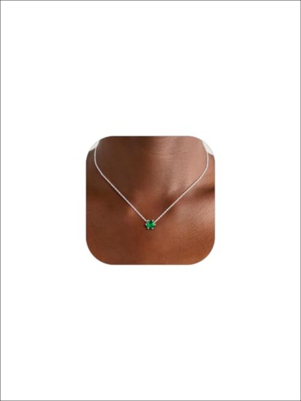 Birthstone Pendant Necklace Stainless Steel 16+2" Adjustable Women's Jewelry